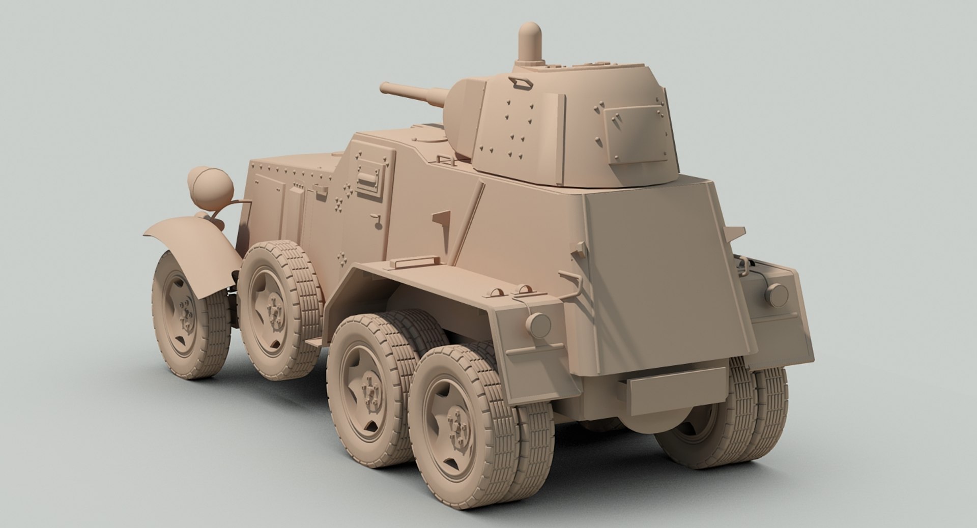 3d ww2 soviet ba10 armored