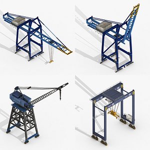 cranes port 3D model