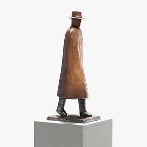 Walking Man Bronze Statue 3D
