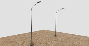 6MT LIGHTING POLE-SINGLE BENDING ARM 3D model