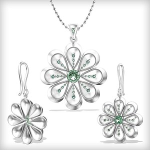 Pendant and Earrings