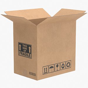 Cardboard Box 5 Open V1 3D model
