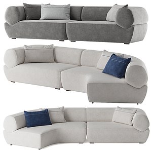 BeB italia Naviglio Modern Curved Sectional Modular sofa