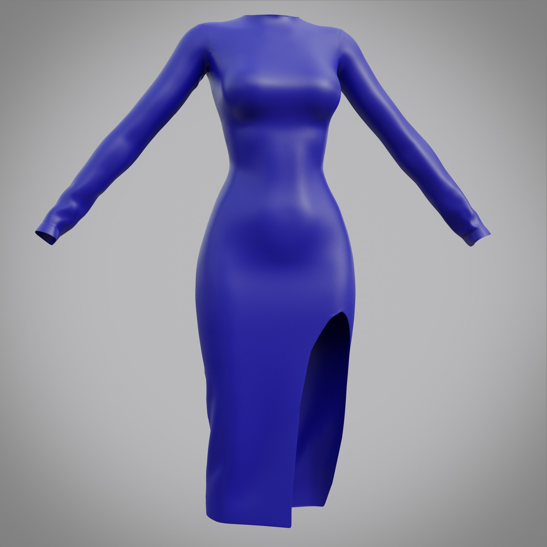 modèle 3D de Robe fendue femme - Vêtements 3D - TurboSquid 1753817