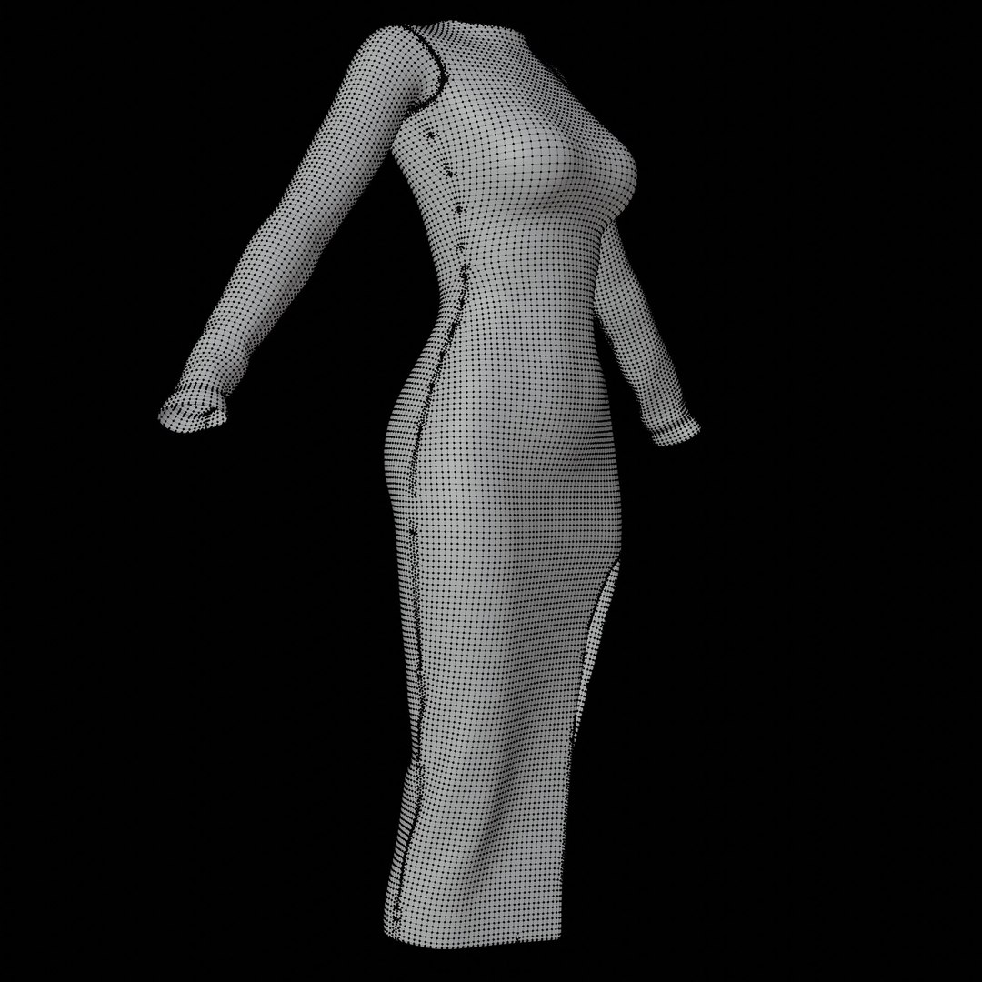 3D model Female Slit dress - 3D clothing - TurboSquid 1753817