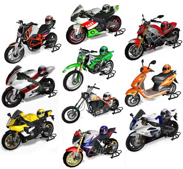 Motorbikes pack 3D