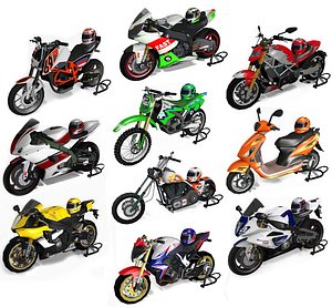 Motorbikes pack 3D