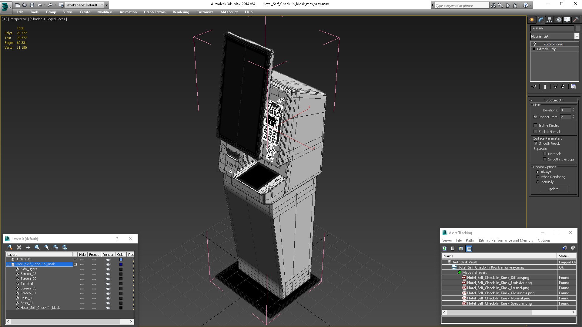 3D Hotel Self Check-In Kiosk - TurboSquid 2248533
