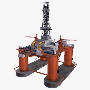 Oil Rig with LOD model