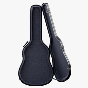 Open Hard Guitar Case 3D model