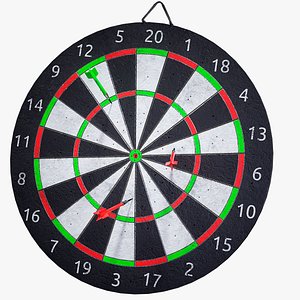 Dartboard And Darts Lowpoly PBR