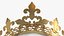 3D golden king crown gems