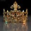 3D golden king crown gems