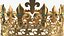 3D golden king crown gems