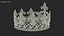 3D golden king crown gems