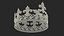 3D golden king crown gems