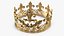 3D golden king crown gems