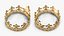 3D golden king crown gems
