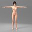 rigged female naked bikini girl 3D model