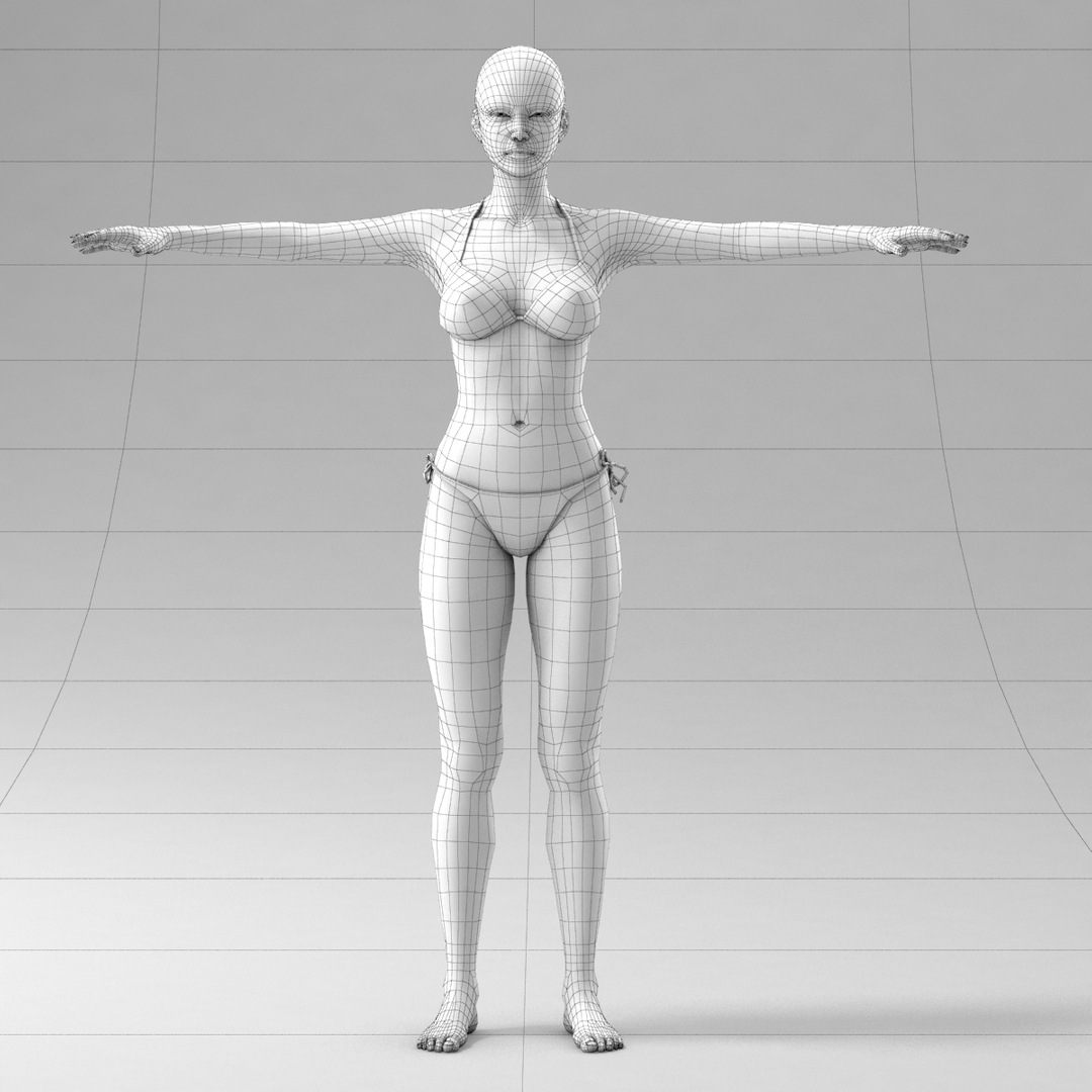 Rigged Female Naked Bikini Girl 3D Model - TurboSquid 1651561