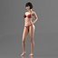 rigged female naked bikini girl 3D model