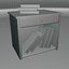 a bedside table with books 3D