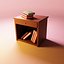a bedside table with books 3D