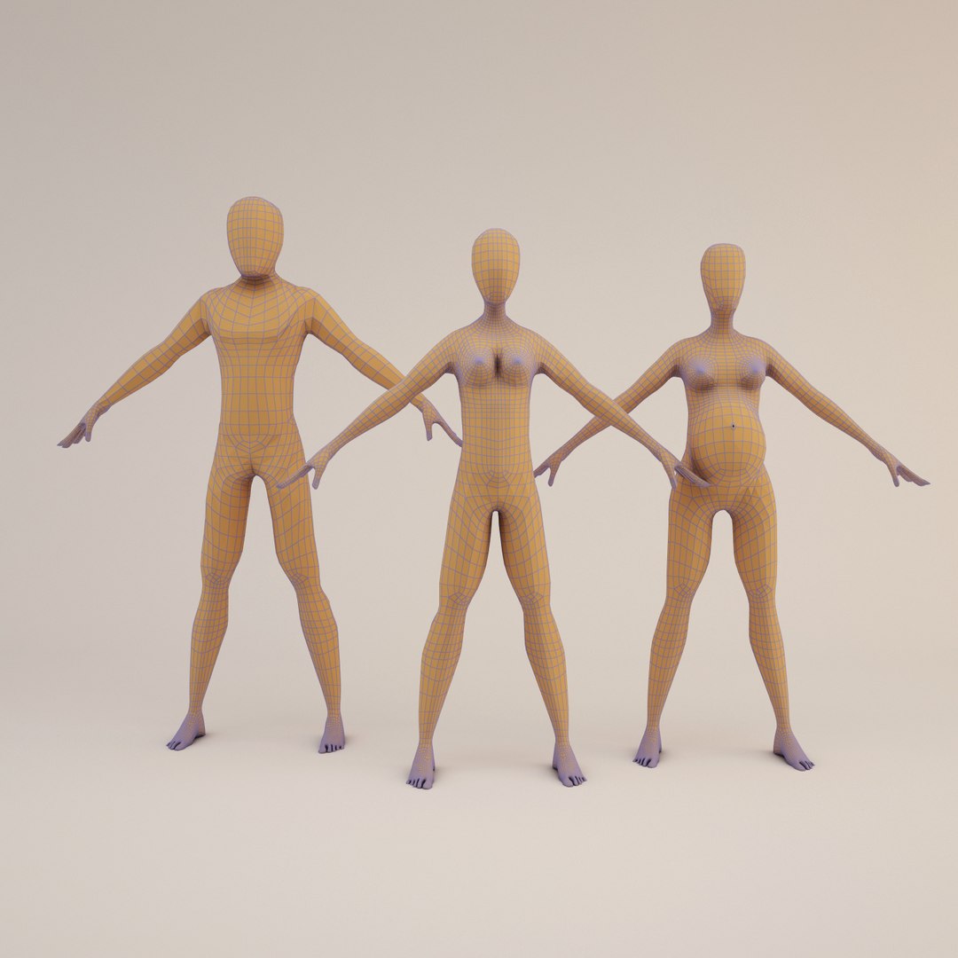 3d base mesh human character model