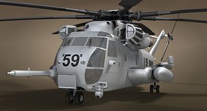 ch-53 military helicopter modeled 3D model