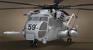 CH-53 Military Helicopter 3D Model No Interior