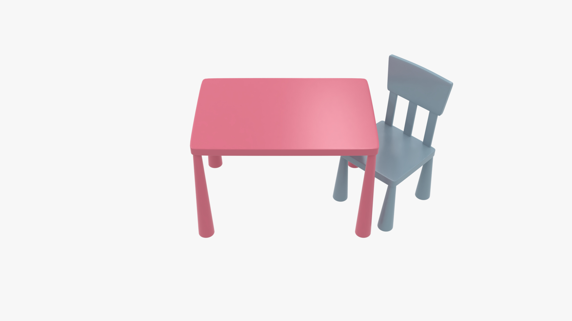 Kid Plastic Chair And Table 3D Model - TurboSquid 1740327