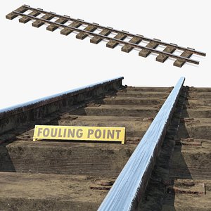 Rail-Mounted Fouling Point Sign 3D model