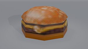 3D Cheeseburger Low Poly PS1 PSOne