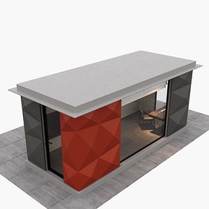 Backyard office with furniture 3D model