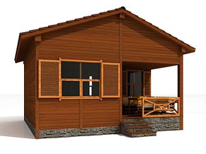 3D model holiday house cottage bungalow