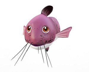 black eeltail catfish toon fish 3D model