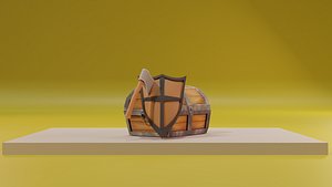 3D model Low Poly Axe and Shield