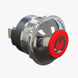 3d obj power push-button -