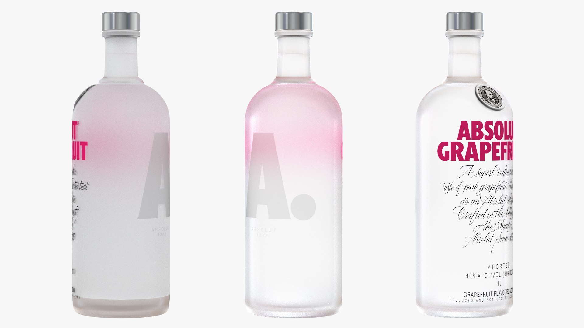 3D grapefruit vodka absolut alcoholic model - TurboSquid 1692978