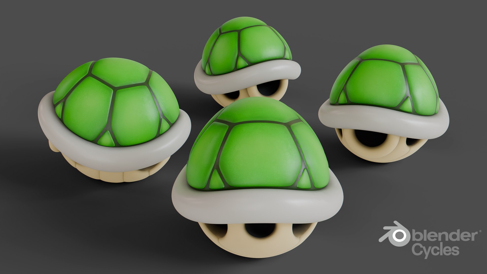 Mario Bros Koopa Shell Green Cinematic 3D model https://p.turbosquid.com/ts-thumb/MV/6sKgoR/Mg/cyclesrender/png/1719429617/1920x1080/fit_q87/1064b951466cb47df265898125757e1f4cc8e47d/cyclesrender.jpg
