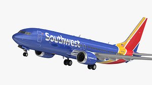 3D Boeing 737-8 MAX Southwest Airlines model