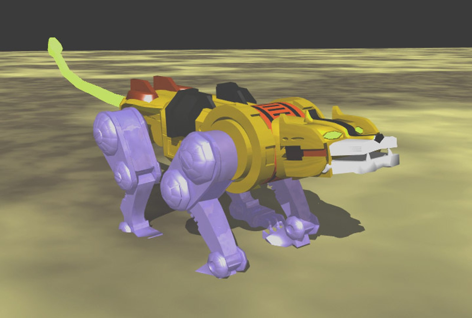 yellow lion 3d lwo