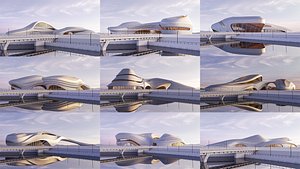 3D Futuristic building collection 9x 5