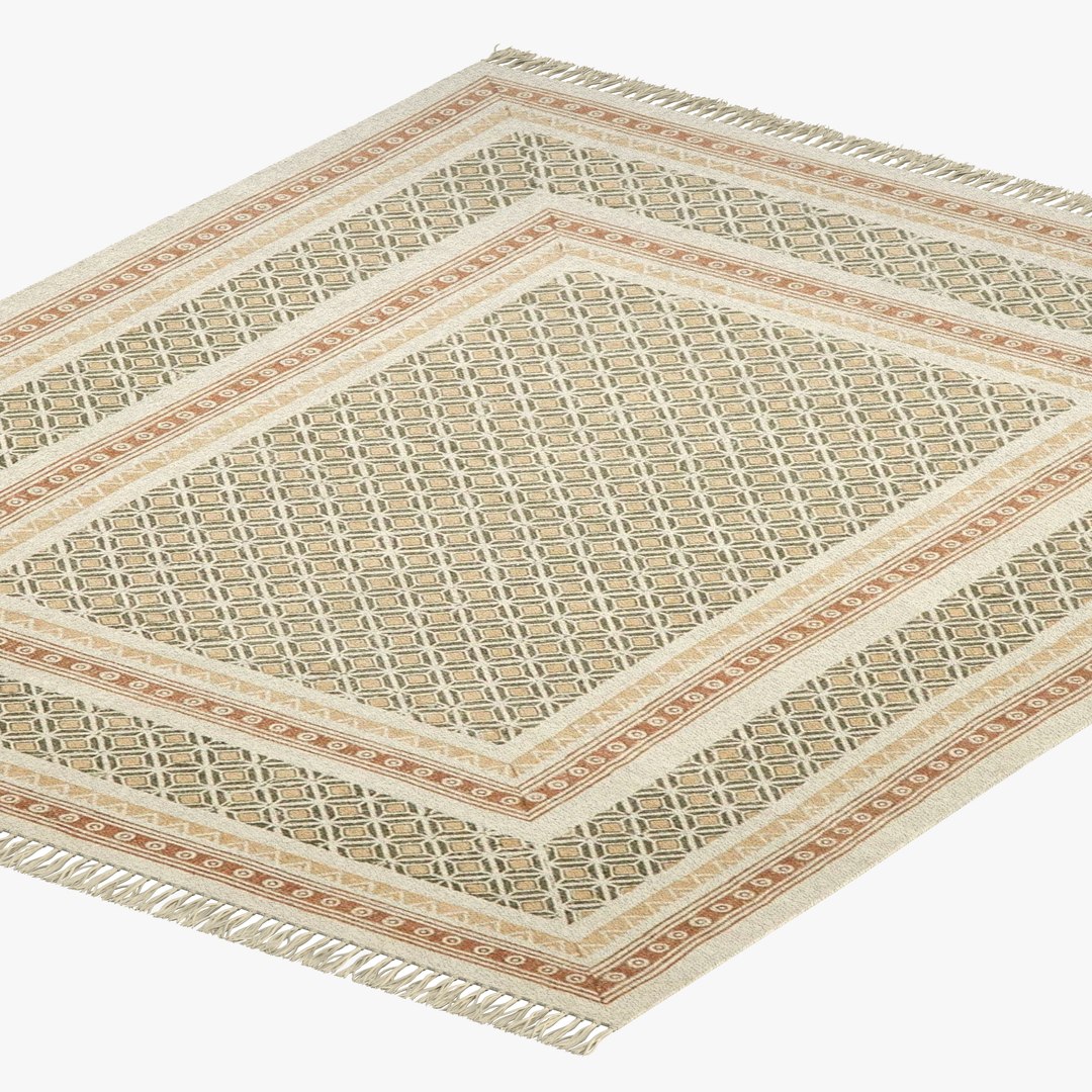 3D Model Zara Home Block Print Rug TurboSquid 1944309