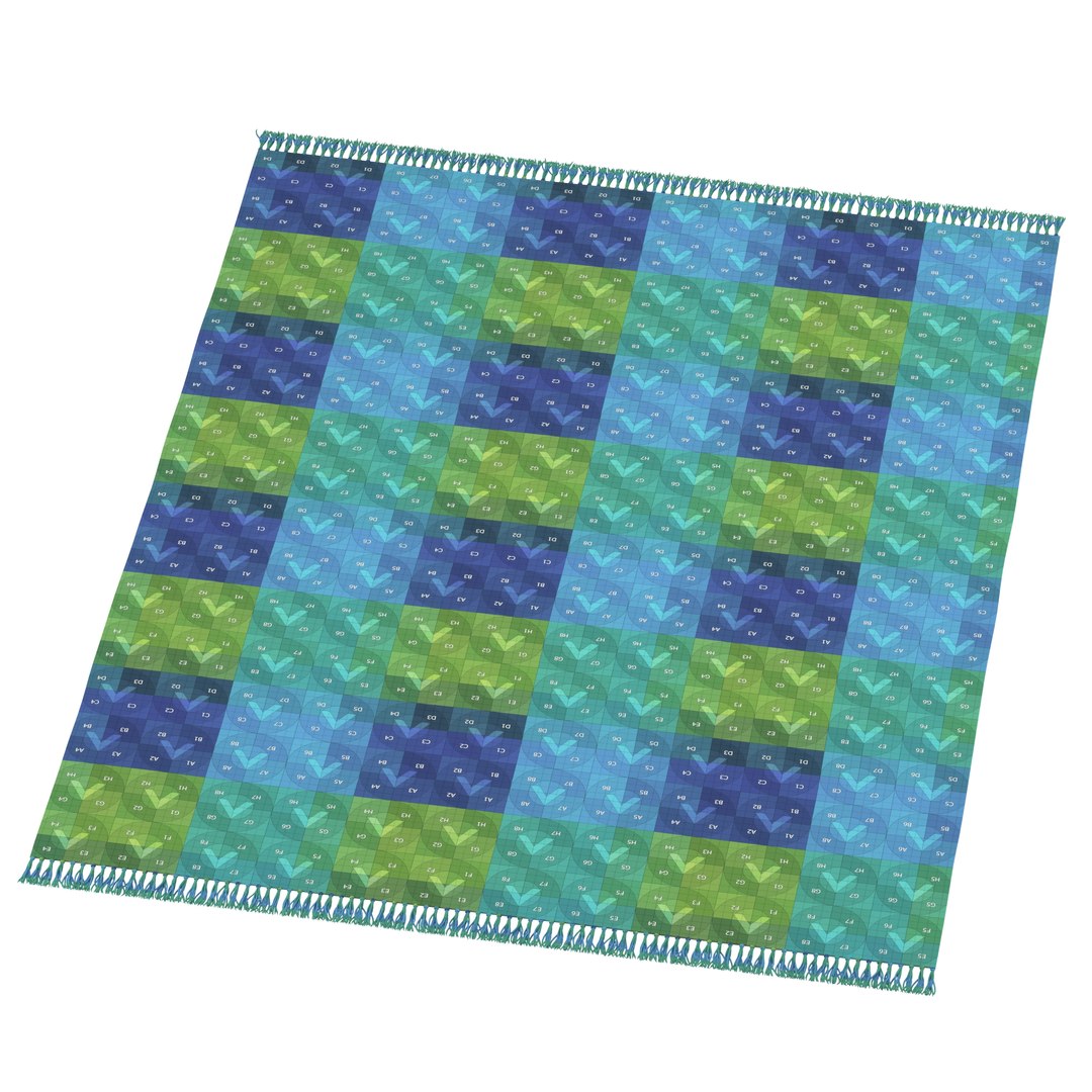 3D Model Zara Home Block Print Rug TurboSquid 1944309
