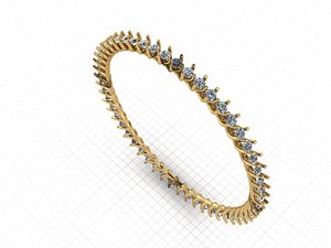 3D bangles bracelets gold