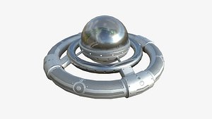 Alien Spaceship UFO E01 Steel - Sci Fi Spacecraft Design model