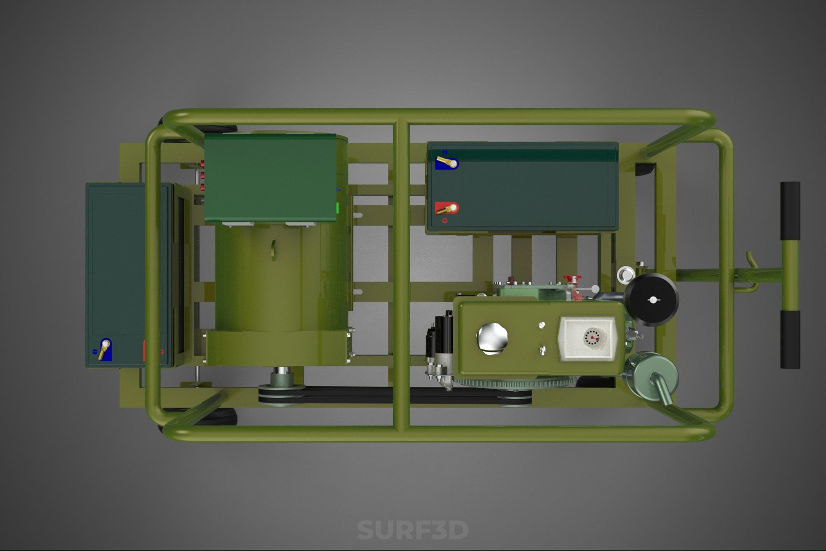 STANDARD GREEN ARMY MILITARY GENSET GENERATOR SET DIESEL ENGINE 3D ...