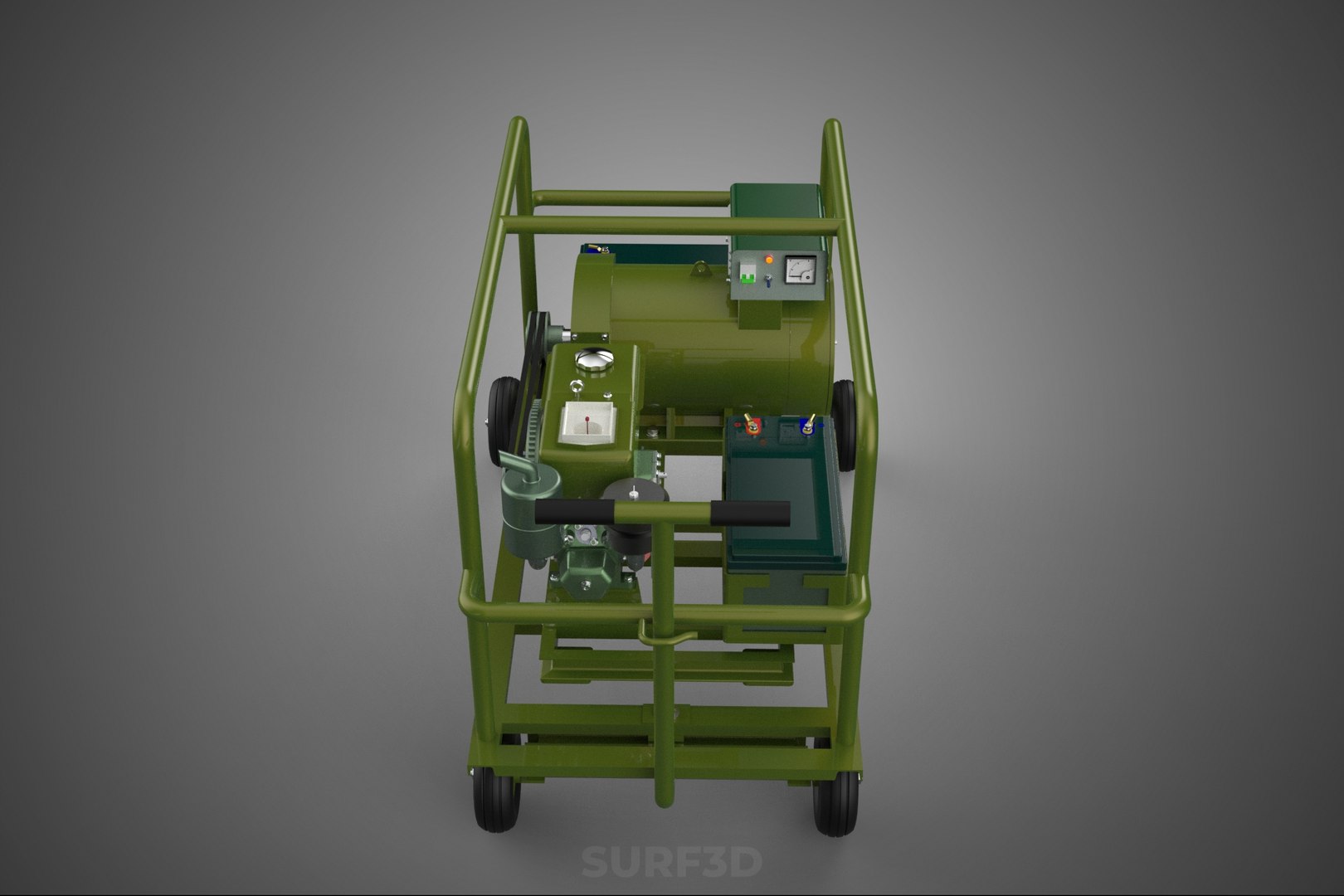 STANDARD GREEN ARMY MILITARY GENSET GENERATOR SET DIESEL ENGINE 3D ...