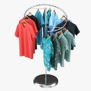 3D Store Metal Spiral Clothing Rack